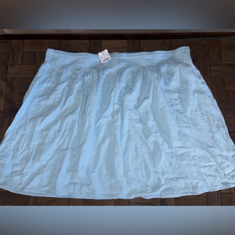 J Crew baby blue gauze a line skirt flowy 3x new nwt elastic waist pull on